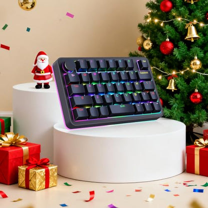 Koolertron Single-Handed Macro Mechanical Keyboard, RGB LED Backlit Portable Mini One-Handed Mechanical Gaming Keypad 39 Fully Programmable Keys (39 Keyboard Black) - style: 39 Keyboard Black