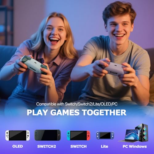 Wireless Switch Controller for Switch/Switch 2/Lite/OLED/PC Controller with 2.4G Adapter, Lake Blue Switch Controller with Hall Joysticks & Hall Triggers, Switch Pro Controller with Wake-up, 2 Back Programmable Buttons, Turbo Function - color: Lake Blue