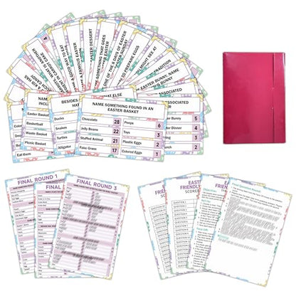 Easter Feud Game, Easter Party Games for Adults, Friendly Feud Trivia Games for Family Group Holiday Activity, Family Game Night Party Decorations Supplies -01