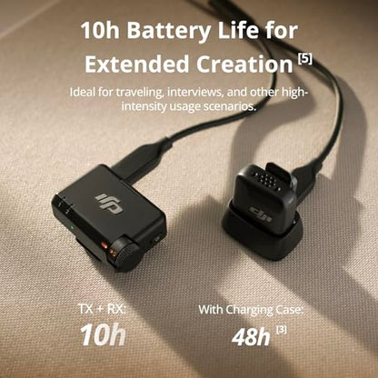 DJI Mic Mini (1 TX + 1 RX), Wireless Lavalier Microphone for iPhone/Camera/Android, Ultralight, Detail-Rich Audio, Noise Cancelling, Automatic Limiting, Vlog, Streaming, 400m Transmission | Noise Cancelling, Automatic Limiting, Wireless Microphone for Cam