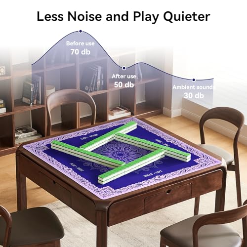 32.4x32.4 Inch Mandala Mahjong Mat with 3MM Noise Reduction | Rubber Anti Slip for Poker, Card, Board & Tile Games, Dominoes, Ships Rolled No Creases Mat - color: Lavender Purple
