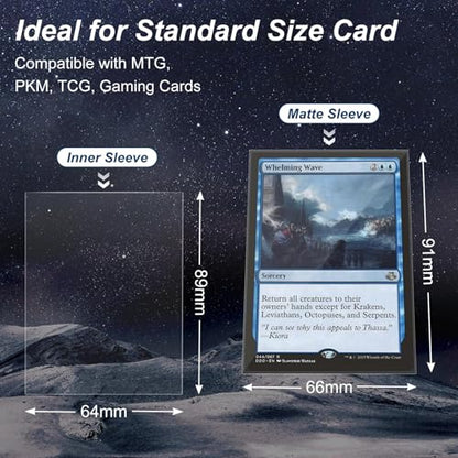 2400 Pack Card Sleeves, Perfect Fit Inner Sleeves Ideal for Double-Sleeving, Trading Card Sleeve Compatible with MTG, TCG, Gaming Cards - color: Clear, size: 2400 Pack
