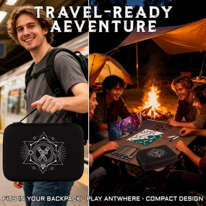 CZYY Mini RPG Adventure Kit with DM Screen, Maps, Tokens & Dice | Portable EVA Case, 8 Dry-Erase Maps, 9 Reference Inserts, Travel-Ready DND Starter Set, Small Table Play, Gift for DMs