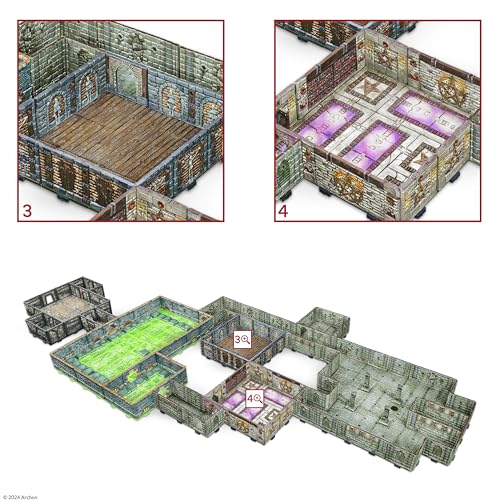 Dungeons & Lasers Undercity Hideout Terrain Set for DND and Tabletop RPG Games - 5E Compatible for 28mm - 32mm Scale Miniatures - Modular Design for Quick Assembly - Unpainted