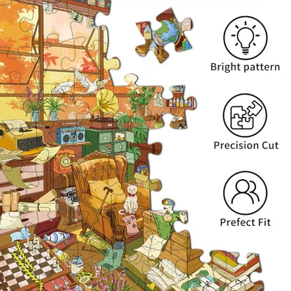 1000 Piece Jigsaw Puzzles for Adults,Detective Agency Puzzle with 1:1 HD Poster,Precise Interlocking,Letter Markings on Back,Dust-Free, Stress Relief & Ideal Family Game Gift - color: Detective Agency
