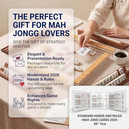 Mahjong Card Sleeve Holder, Fits Large Print Size 6 1/8" x 4 3/4", Clear Plastic Mahjongg Card Protector, Durable Score Card Cover for American Mahjong, 4 Pack