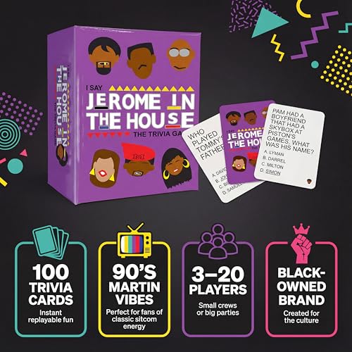 Jerome in The House Family Martin Trivia Party Card Game from The 90's TV Show If You Know The Saying This is for You Fun Game for Everyone Great at Black 90's Parties Game Night Fun (Family) - color: Family
