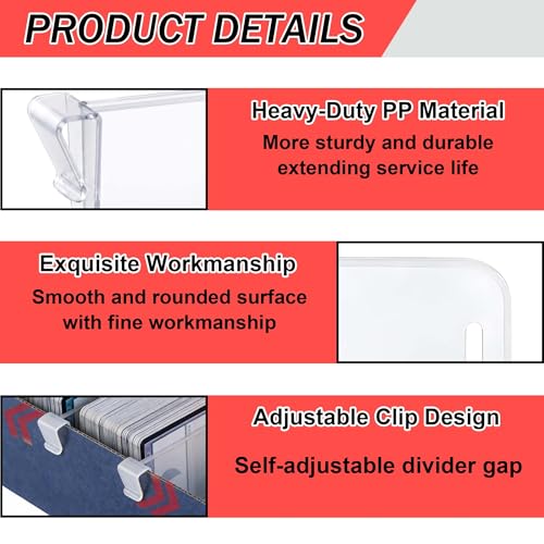 PP Trading Card Dividers Clip - Bryxium 20 Pcs Plastic Divider Cards for Storage Boxes, Game Card Box Sorting Dividers with Retaining Clips for MTG TCG Baseball and Sports Cards Organizer