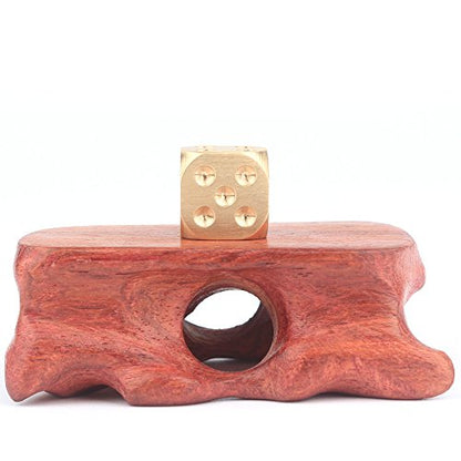 6 Sided Metal Brass Dice with Gift Metal Case & Portable Bag, 6pcs Solid Brass Dice for Tables Board Game Poker Party Playing Games, Ideal Men's Collection Gift