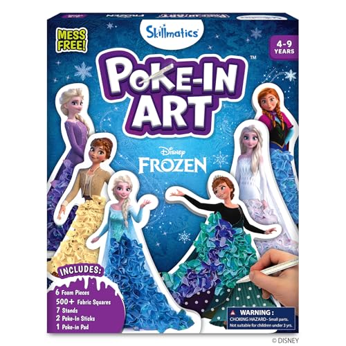 Skillmatics Poke-in Art – Disney Frozen, Mess-Free DIY Wood Craft Kit | Colorful Fabric Art, Fun Creative Activity, DIY Decor, Gift for Girls Ages 4, 5, 6, 7, 8, 9, Includes Elsa & Anna - style: 6. Disney Frozen