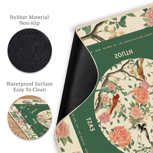 Swallow Mahjong Table Mat, Non-Slip Noise Reduction Mah Jong Mat with Carrying Bag, Game Table Cover for Mahjongs Poker Card, Festival Birthday Gift for Mahjong Lovers, 31x 31In - color: Swallow