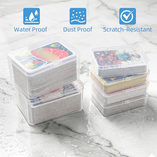 neotidy Playing Card Storage Box Set of 6, Clear Plastic Playing Card Cases Organizer with Snap Lid, Mixed Sizes Card Game Storage for UN* Cards, Standard Decks, Trading Cards, Card Game Holder Case
