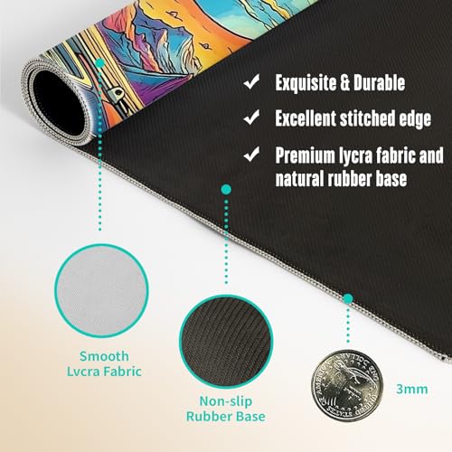 Extended Gaming Mouse Pad, Large Mouse Mat 3 mm Nature Rubber Base Mousepad with Stitched Edges, Non-Slip Desk Mat for Office Home Great Gift 31.5x11.8 Inch (Astronaut 3) - color: Astronaut 3