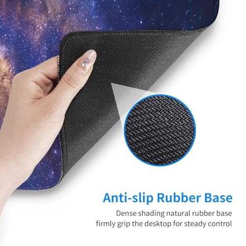 Large Gaming Mouse Pad Desk Mat, Purple Galaxy Nubula Extended Keyboard Mouse Pad Mousepad with Non-Slip Base and Stitched Edge Mouse Mat Desk Pad Mouse Pads for Desk Home Office, 31.5 x 11.8 - color: Purple Galaxy 02