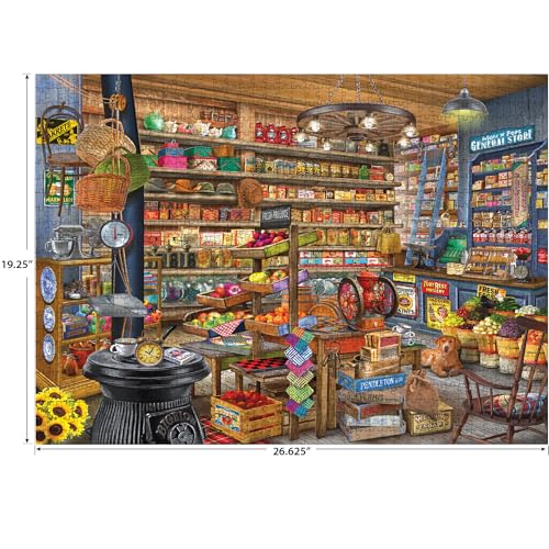 RoseArt Bigelow Country Mom and Pops 1000 Piece Jigsaw Puzzle | 26.625" x 19.25" Finished Size, Fully Interlocking Pieces, Bonus Poster Included, Made in USA - style: Mom n' Pops
