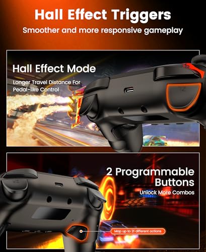 Switch 2 Pro Controller with Charging Dock, 1000mAh Battery, Wireless Bluetooth Controller with Hall Effect Joysticks & Triggers, for Switch2/Switch/Switch OLED/Switch Lite, with 7 Light Modes/Paddle/Turbo/Motion - color: Orange