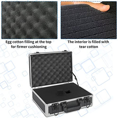 14 Inch Hard Shell Carrying Case Ideal for Wireless Mic System Storage & Camera Gear Transportation, Aluminum Alloy Sturdy Build, Customizable Pre-Diced Foam, Black - size: Inner：13.6''X 9.6''X 4.6''
