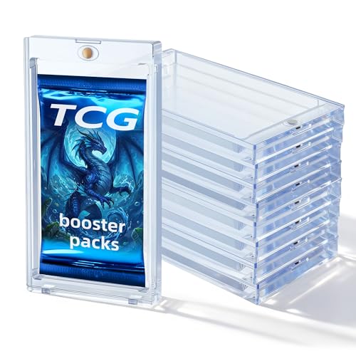 10-Pack Magnetic Booster Pack Case, Acrylic TCG Protector | Acrylic, UV Protection, One Touch Magnetic Closure, Fits Standard TCG Packs, Compatible With Sports Cards & Sealed Packs
