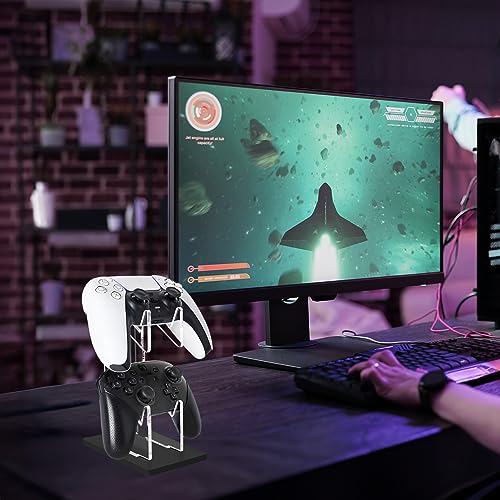 FYY Game Controller Holder 2 Pack - 2 Tiers Universal Dual Controller Stand Headphone Holder, Acrylic Black Controller Display Stand Compatible with Nintendo Switch Xbox PS5 PS4 - color: 2 Pcs-2-Tier-Black