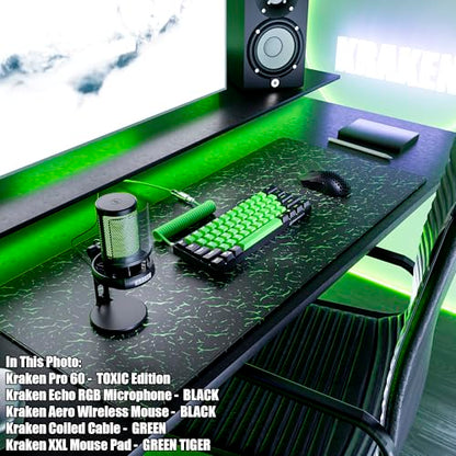 Kraken Echo RGB USB Condenser Microphone for Gaming, Podcast & Streaming for PC, PS5, PS4, MAC, Laptops. Touch Mute - Gain Knob - Monitoring - Controllable RGB - PC Gaming Mic with Desk Stand (Black)