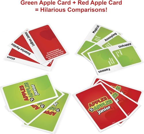 Mattel Games Apples to Apples Junior Game, for Ages 9+, 4-8 Players | Funny Comparison Card Play Designed for Kids and Family Game Night - style: Junior