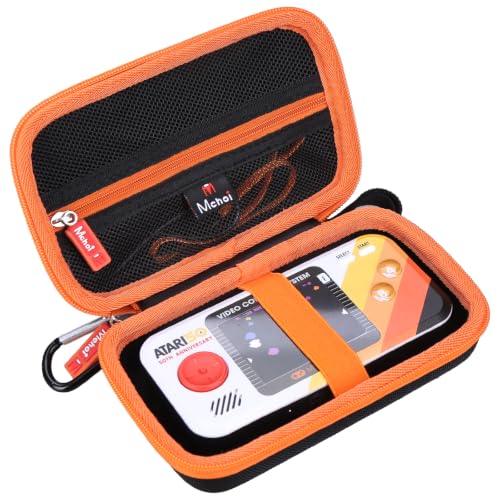 Hard Carrying Case for My Arcade Atari Pocket Player Pro, Pac-Man & Bubble Bobble Handheld Console, Shockproof EVA Protective Cover with Mesh Pocket & Elastic Strap, Retro Game Storage Bag