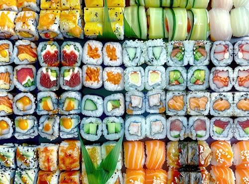 1000 Piece Collage Jigsaw Puzzle for Adults - Sushi Rolls Gourmet Food - Challenging Hard Puzzle Perfect for Game Nights - 20x27 inches (Savor The Sea) - color: Savor the Sea