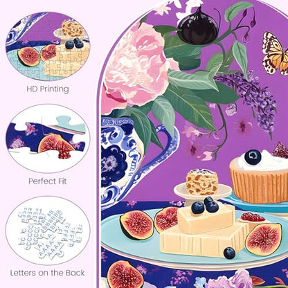 500 Piece Jigsaw Puzzles for Adults, Elegant English Tea Party Puzzles, Fun and Challenging Puzzle for Family Time, Relaxing Gift for Adults,Seniors, Age 12+, 20.5 x 15 in - style: VASE