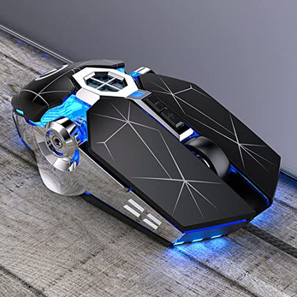 Gaming Mouse Wired Game Mice USB Silent Optical Mouse 3200DPI RGB Colorful Gradient Backlit 7 Buttons for Desktop Laptop Computer Gamer PC Windows Mac
