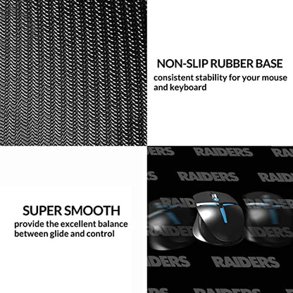 Stitched Edges Mouse Desk Pad,Large Gaming Mouse Pad for Laptop Computer Desktop Keyboard,Black Gray Design Mat for Football Sport Fans Mousepad