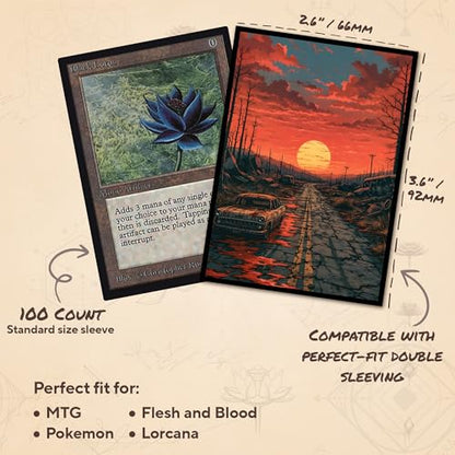 Apocalyptic Sunset - MTG Card Sleeves, 104ct, Standard Size, Smooth | Perfect for Double Sleeving, Smudge Resistant Matte Back, Standard 66x92mm - Compatible with Magic The Gathering & TCG Cards - color: Apocalyptic Sunset, size: Smooth