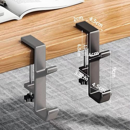 Headphone Stand - Aluminum Alloy Headphone Holder, Under Headset Stand for Desk Fit for PC Gaming Headset Hanger Hook Suitable for Office, Computer, Student Class Desk, Handmade Creator Table (Sliver)