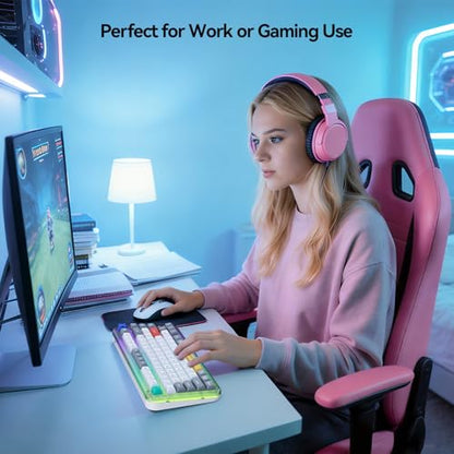 AUSDOM K75pro Wireless Gaming Creamy Keyboard, Tri-Mode BT/2.4G/USB-C Computer Keyboard, RGB Backlit Media Knob Creamy Keyboard (Mixed Color) - color: Mixed Color