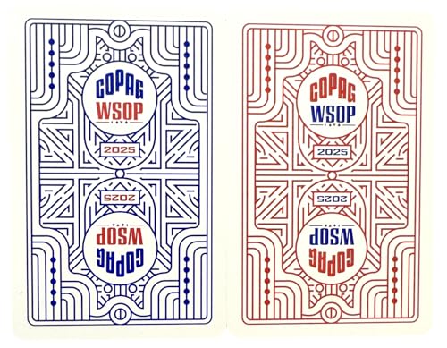 Copag WSOP 2025 Retro Design 100% Plastic Playing Cards - Narrow Size (Bridge) Jumbo Index Blue/Red Double Deck Set