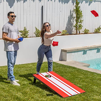 GoSports Portable Cornhole Sets, 8 Styles – Choose 4 x 2 ft or 3 x 2 ft - Boards Include 8 Bean Bags, Travel Case, and Game Rules - style: 4 x 2 ft Classic