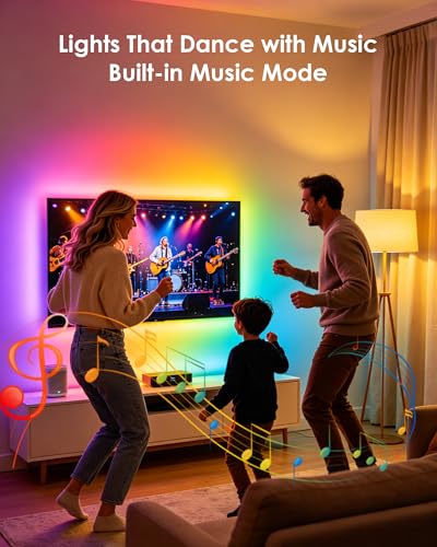 VOLIVO LED Lights for TV, 9.84ft RGB TV Backlight for 32-45 Inch TVs, Bluetooth APP & 20-Key Remote Control, Music Sync 5050 RGB LED Strip Lights USB Powered, Ambient Lighting for Bedroom Gaming Room - size: 9.84FT for 32"-45" TV