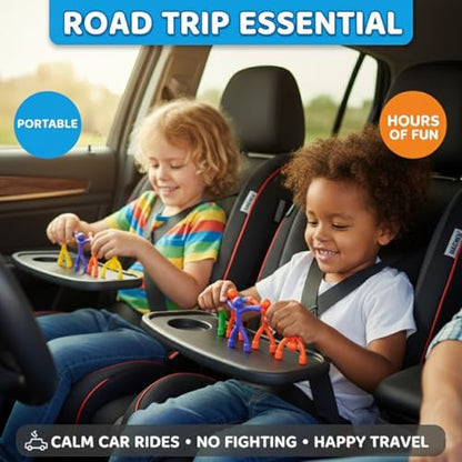 MAGMEN Complete Travel & Quiet Time Set - 16pc Magnetic Fidget Bundle (10 Classic Figures + 6 Bunnies) - Airplane & Road Trip Toys for Kids - Sensory STEM Activity in Storage Tins