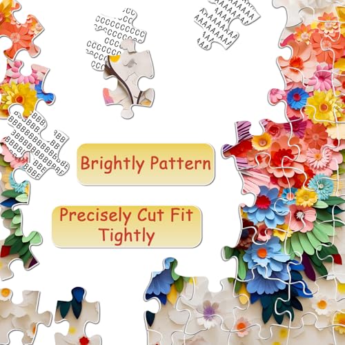 Butterfly Puzzles for Adults 1000 Pieces, Challenging Colorful Flower Butterflies Puzzles with Paper Art, Difficult Animal Plant Jigsaw Puzzles for Adults