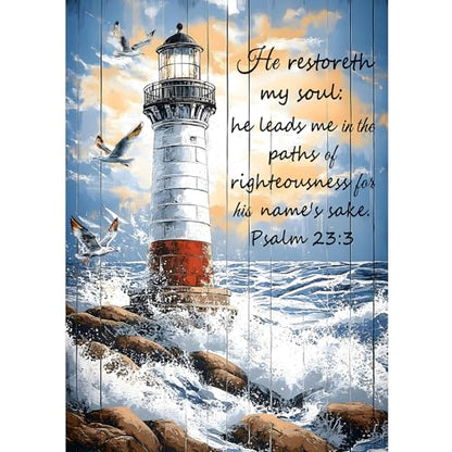 Puzzles for Adults 1000 Pieces, Lighthouse Jigsaw Puzzles - Lighthouse Beacon, Impossible Christian Bible Puzzle for Seniors Families,27.56x19.69 Inches, 1:1 Poster, Letter on The Back