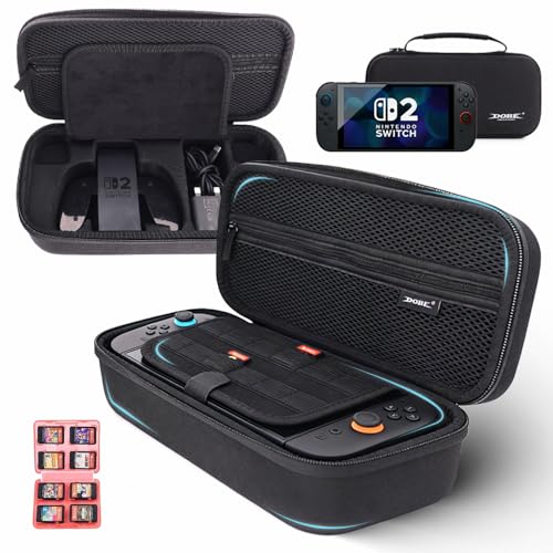 SOTY Switch Carrying Case for Nintendo Switch 2 with 12 Game Card Slots，Portable Hard Shell Pouch Carrying Travel Game Bag for Switch 2 Console & Accessories