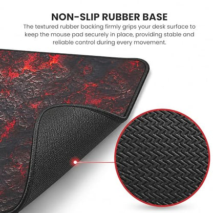 Gaming Mouse Pad XL Desk Mat 35.4x15.7 Inches – Large Mouse Mat with Non-Slip Rubber Base, Smooth Surface for Work & Play, Extended Desk Pad for Office or Gaming Setup