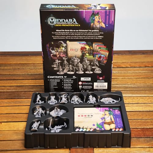 Middara: Cross-Promotion Pack - Expansion, 10 New Plastic Miniatures & Cards, Character Alts, RPG Upgrade Components, Dungeon Crawler Roleplaying Game