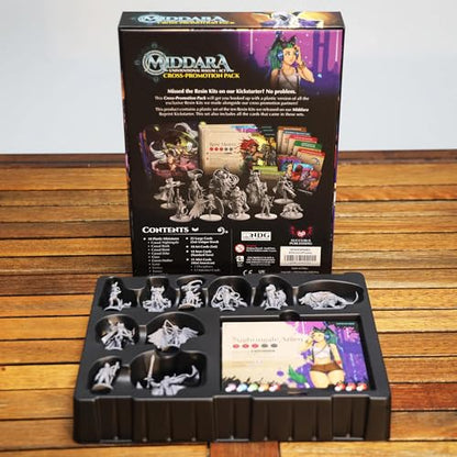 Middara: Cross-Promotion Pack - Expansion, 10 New Plastic Miniatures & Cards, Character Alts, RPG Upgrade Components, Dungeon Crawler Roleplaying Game