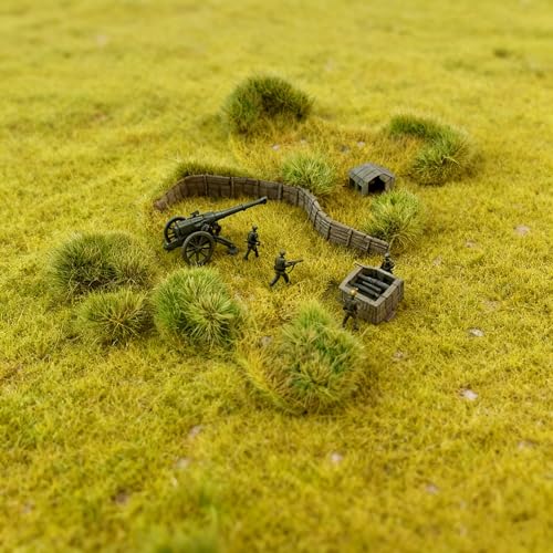 Static Grass Tufts Mat – 8 Peel-and-Play Pre-Cut Patches, Self-Adhesive Turf in Mixed Irregular Shapes for Diorama, Model Railway & Wargaming Terrain (1 Sheet) (Autumn Green) - color: Autumn Green