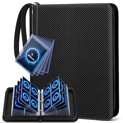 Mlikero 4 Pocket Trading Card Binder with Card Display Design, 440 Double Sided Pockets, Premium Sports Card Binder Compatible with MTG, TCG, Baseball Cards (Black) - color: Black, size: 440 Pocket