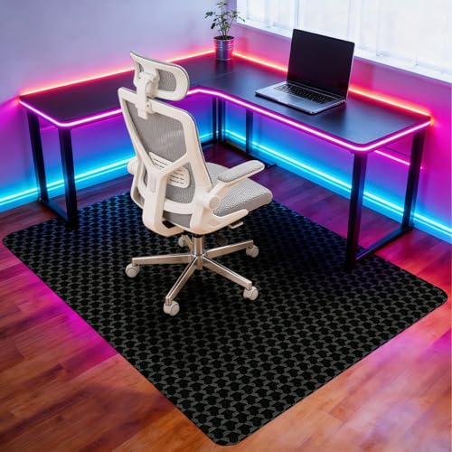 Vicwe Office Chair Mat for Hardwood Floor, 60" x 46" Desk Computer Chair Mat, Anti-Slip - color: Black, size: 60"x46" (for hard floors)
