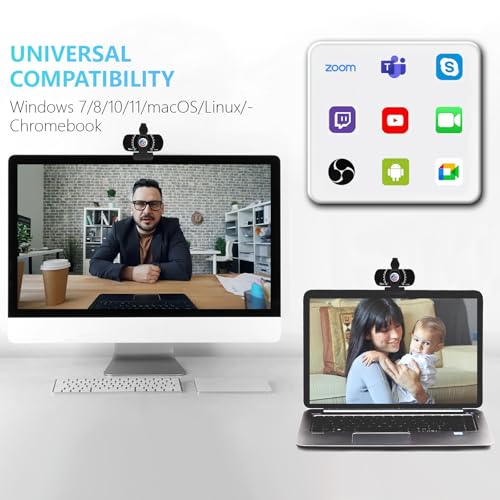 Akyta 1080P PC Webcam, Plug and Play USB C Camera with Microphone/Privacy Cover/Stand/Adapter & Wide Angle 110°, Web Camera for Desktop Computer PC Mac Video Calling/Zoom Conference - color: 1080P Webcam USB A to C