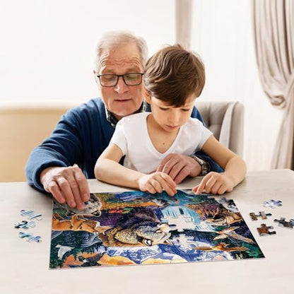 Jeacirio Kids Puzzles Ages 5-8 - Wild Animals Puzzles 100 Piece Jigsaw Puzzles for Kids Ages 4-6 Toddler Puzzle, World of Animals Collection Puzzles Gift Educational Toys for Boys and Girls 4-Pack - style: World of Animals