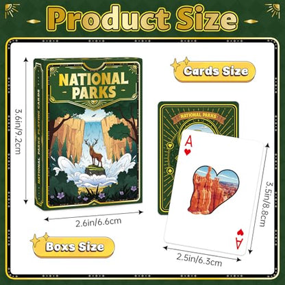 Playing Cards, National Park Themed Playing Cards, Deck of Cards, Standard Size Poker Card for Card Games,Game Night Blackjack Camping Travel Party Favors, Ideal Gift for Nature & Card Game Lovers