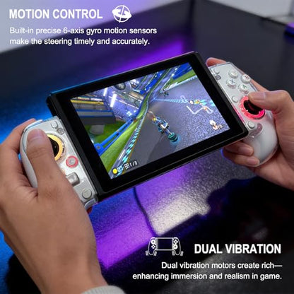 Joso Phone Controller for iPhone (All Model) & Android, Enhanced Grip, Case-Friendly Wireless Mobile Gaming Controller with 7 Color Lights, Turbo, 6-Axis, Dual Vibration - size: Wireless